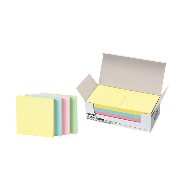 (まとめ) コクヨ ふせん（K2） 75×75mm4色ミックス K2メ-7575 1パック（10冊）  【×10セット】