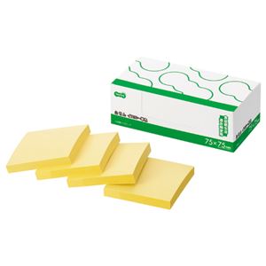 (まとめ) TANOSEE ふせん ノート正方形 75×75mm イエロー 1パック（10冊）  【×10セット】