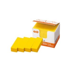 (まとめ) TANOSEE 強粘着ふせん 50×15mm イエロー 1パック（20冊）  【×10セット】
