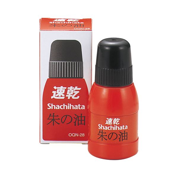 シヤチハタ 速乾シヤチハタ朱の油 28ml OQN-28 1個 【×10セット】