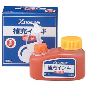 (まとめ) シヤチハタ Xスタンパー 補充インキ 顔料系全般用 30ml 朱色 XLR-30 1個  【×10セット】