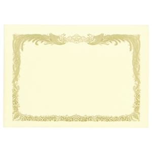 (まとめ) TANOSEE 賞状用紙 クリーム B4 タテ書用 1冊（10枚）  【×10セット】