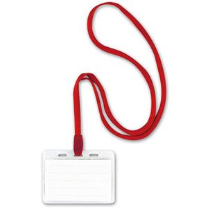 (まとめ) ソニック 吊り下げ名札 スタンダードタイプ ソフト 赤 NF-448-R 1箱（10個）  【×10セット】