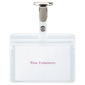 (まとめ) TANOSEE タッグ名札 チャック付 安全ピン・クリップ両用型 1パック（10個）  【×10セット】