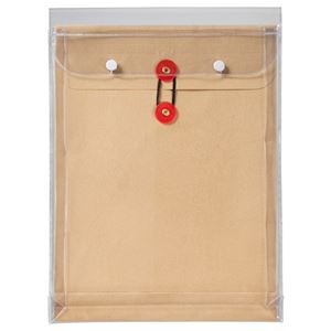 (まとめ) ピース マチヒモ付ビニール保存袋 レザック 角2 184g/m2 茶 業務用パック 912-30 1パック(3枚)  【×10セット】