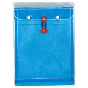 (まとめ) ピース マチヒモ付ビニール保存袋 レザック 角2 184g/m2 青 業務用パック 915-30 1パック(3枚)  【×10セット】