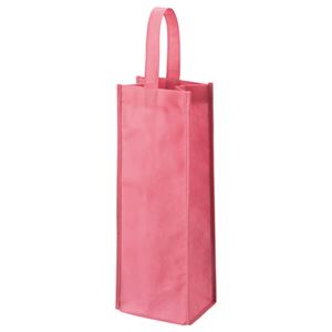 (まとめ) TANOSEE 不織布ワイン袋 ヨコ130×タテ370×マチ幅85mm ローズピンク 1パック（10枚）  【×10セット】