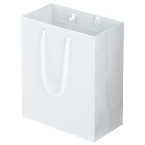 (まとめ) TANOSEE マットコート手提げ袋 S ヨコ220×タテ260×マチ幅120mm ホワイト 1パック（10枚）  【×10セット】