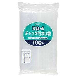 (まとめ) ジャパックス チャック付ポリ袋 ヨコ280×タテ400×厚み0.04mm KG-4 1パック(100枚)  【×10セット】
