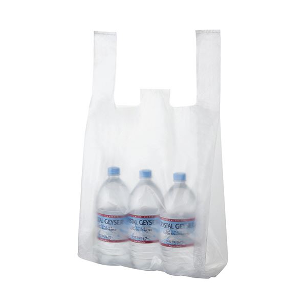 (まとめ) TANOSEE 半透明レジ袋 60号ヨコ350×タテ600×マチ幅150mm 1パック（100枚）  【×10セット】