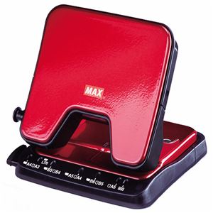 (まとめ) マックス 中空刃 軽あけパンチ スクーバ 35枚穿孔 レッド DP-35T/R 1台  【×10セット】