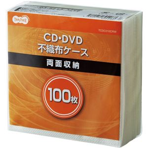 (まとめ) TANOSEE CD・DVD不織布ケース 両面2枚収納 1パック(100枚)  【×30セット】