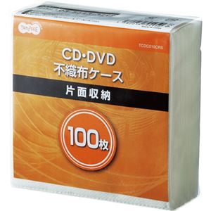 (まとめ) TANOSEE CD・DVD不織布ケース 片面1枚収納 1パック(100枚)  【×30セット】