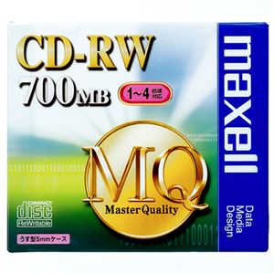 (まとめ) マクセル データ用CD-RW 700MB 4倍速 ブランドシルバー 5mmスリムケース CDRW80MQ.S1P 1枚  【×30セット】