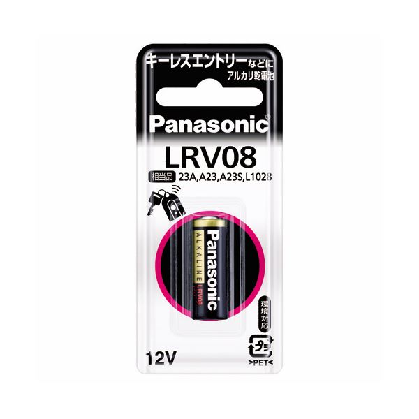 (まとめ) パナソニック アルカリ乾電池 12V形LR-V08/1BP 1本 【×30セット】