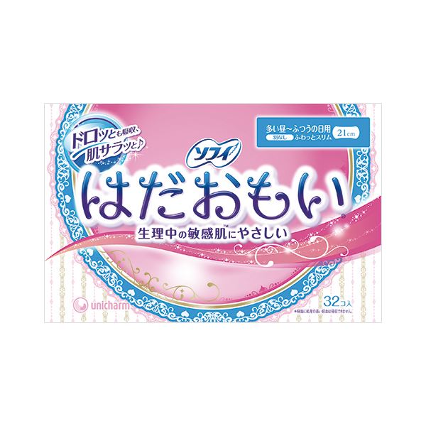 (まとめ) ユニ・チャーム ソフィ はだおもい ふつうの日用 羽なし 1パック(32個)  【×30セット】