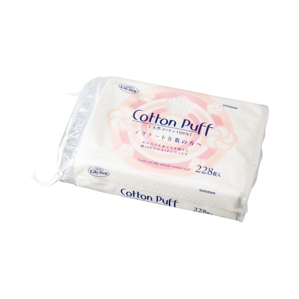 (まとめ) スズラン リリベール コットンパフ 1パック（228枚）  【×30セット】