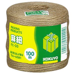 (まとめ) コクヨ 麻紐 チーズ巻き 100m ホヒ-33 1巻  【×30セット】