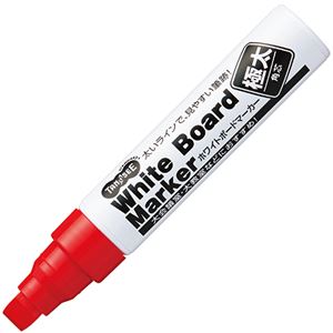 (まとめ) TANOSEE ホワイトボードマーカー 極太角芯 赤 1本  【×30セット】