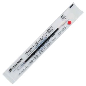 (まとめ) プラチナ ボールペン替芯 ステンレスチップ 0.7mm 赤 BSP-60F-(F0.7)#2 1セット(10本)  【×30セット】