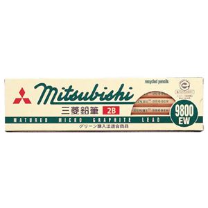 (まとめ) 三菱鉛筆 リサイクル鉛筆 2B K9800EW2B 1ダース(12本)  【×30セット】