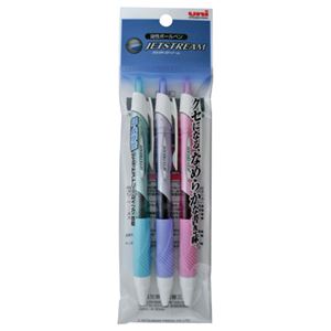 (まとめ) 三菱鉛筆 油性ボールペン ジェットストリーム 0.5mm 黒カラー軸 アソート(3色各1本) SXN15005.3C 1パック  【×30セット】