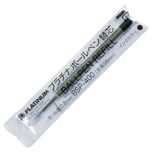 (まとめ) プラチナ 油性ボールペン替芯 ステンレスチップ 0.8mm 黒 BSP-400#1 1本  【×30セット】