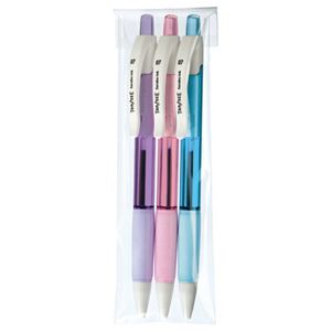 (まとめ) TANOSEE ノック式油性ボールペン（なめらかインク） 0.7mm 黒 カラー軸アソートパック（3色各1本） 1パック  【×30セット】