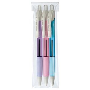 (まとめ) TANOSEE ノック式油性ボールペン（なめらかインク） 0.5mm 黒 カラー軸アソートパック（3色各1本） 1パック  【×30セット】