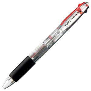 (まとめ) TANOSEE ノック式油性2色ボールペン（なめらかインク） 極細 0.5mm 1本  【×30セット】