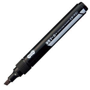 (まとめ) TANOSEE キャップ式油性マーカー シングル 太字 黒 1本  【×30セット】