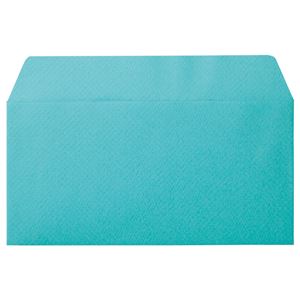 (まとめ) 寿堂 カラー横型封筒 110×220mm 127.9g／m2 テープのり付 〒枠なし フレッシュソーダ 10352 1パック（10枚）  【×30セット】