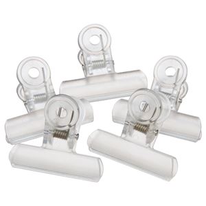 (まとめ) ミツヤ クリアクリップ アクア 中 口幅50mm 透明 PCC-5P-TM 1箱(5個)  【×30セット】
