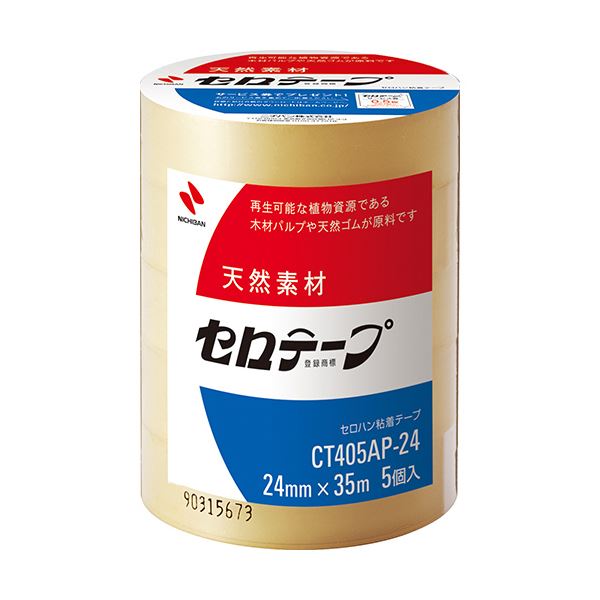 (まとめ) ニチバン セロテープ 大巻 24mm×35m 業務用パック CT405AP-24 1パック(5巻)  【×30セット】