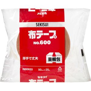 (まとめ) 積水化学 布テープ No.600 50mm×25m N60X03 1巻  【×30セット】