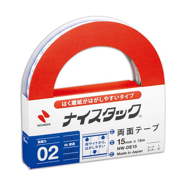 (まとめ) ニチバン ナイスタック 両面テープ はくり紙がはがしやすいタイプ 大巻 15mm×18m NW-DE15 1巻  【×30セット】