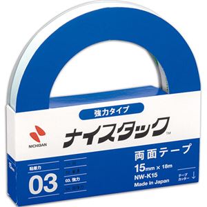 (まとめ) ニチバン ナイスタック 両面テープ 強力タイプ 大巻 15mm×18m NW-K15 1巻  【×30セット】
