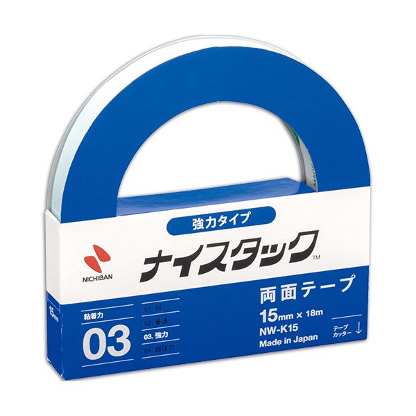 (まとめ) ニチバン ナイスタック 両面テープ 強力タイプ 大巻 15mm×18m NW-K15 1巻  【×30セット】