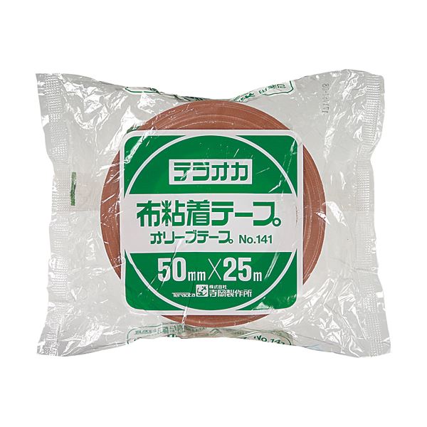 (まとめ) 寺岡製作所 オリーブテープ No.141 50mm×25m クリーム 1巻  【×30セット】