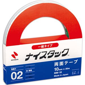 (まとめ) ニチバン ナイスタック 再生紙両面テープ 大巻 10mm×20m NW-10 1巻  【×30セット】