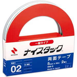(まとめ) ニチバン ナイスタック 再生紙両面テープ 大巻 5mm×20m NW-5 1パック(2巻)  【×30セット】