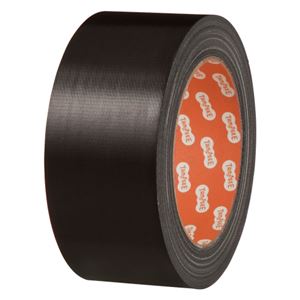 (まとめ) TANOSEE 布テープ（カラー） 50mm×25m 黒 1巻  【×30セット】