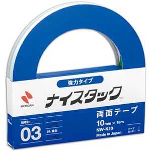 (まとめ) ニチバン ナイスタック 両面テープ 強力タイプ 大巻 10mm×18m NW-K10 1巻  【×30セット】