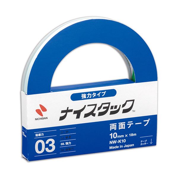 (まとめ) ニチバン ナイスタック 両面テープ 強力タイプ 大巻 10mm×18m NW-K10 1巻  【×30セット】