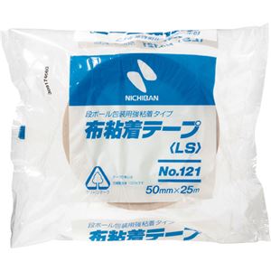 (まとめ) ニチバン 布粘着テープ No.121 中軽量物封かん用 50mm×25m 黄土 121-50 1巻  【×30セット】