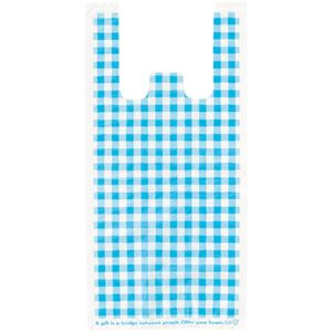 (まとめ) ヘッズ ブルーチェックレジバッグ ヨコ210×タテ430×マチ幅120mm BC-MS 1パック(100枚)  【×30セット】