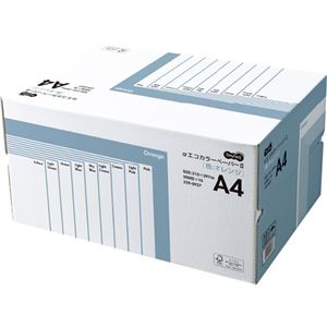 (まとめ) TANOSEE αエコカラーペーパーII A4 オレンジ 業務用パック 1箱（5000枚：500枚×10冊）  【×30セット】
