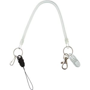 (まとめ) TANOSEE スパイラルキーチェーン 多機能 1個  【×30セット】