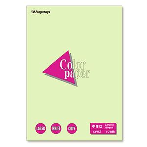 (まとめ) 長門屋商店 Color Paper A4 中厚口 若草 ナ-3206 1冊（100枚）  【×30セット】