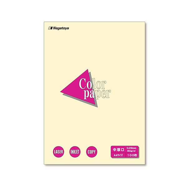 (まとめ) 長門屋商店 Color Paper A4 中厚口 レモン ナ-3202 1冊（100枚）  【×30セット】